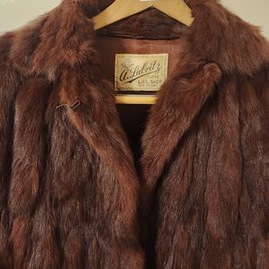 Vintage Mink Coat Reddish Brown M/L